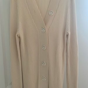 Fine ribbed knit cardigan